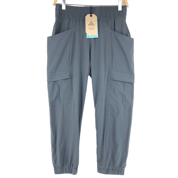 Prana Pants - PrAna Womens Size S Kinetic Capri Jogger Cargo Pants Stretch Gray Grey BRAND NEW